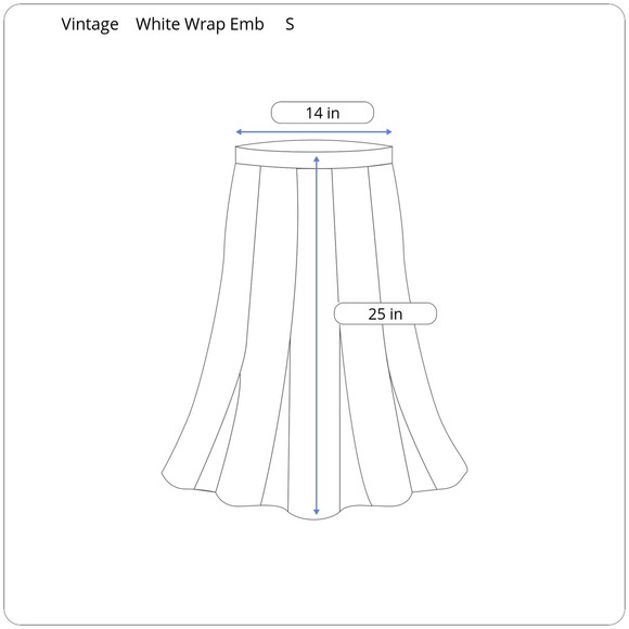 VTG White Embroidered Floral‎ Wrap Skirt Small Bohemian Festival Boho Farmhouse - Picture 8 of 8